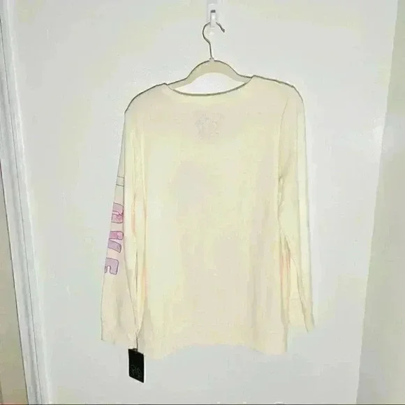 NWT Chaser Love Graphic Print Cream Pullover Sweatshirt - Picture 3 of 7